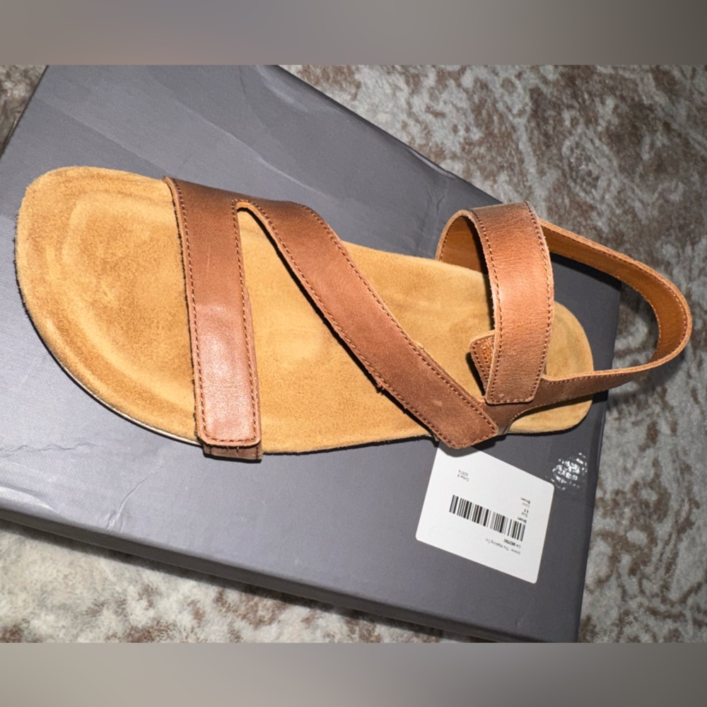 Abeo Brown Leather Strappy Sandals - Picture 3 of 10